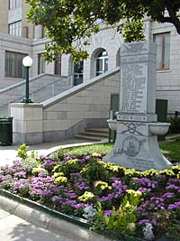 War Memorial on Courthouse lawn.